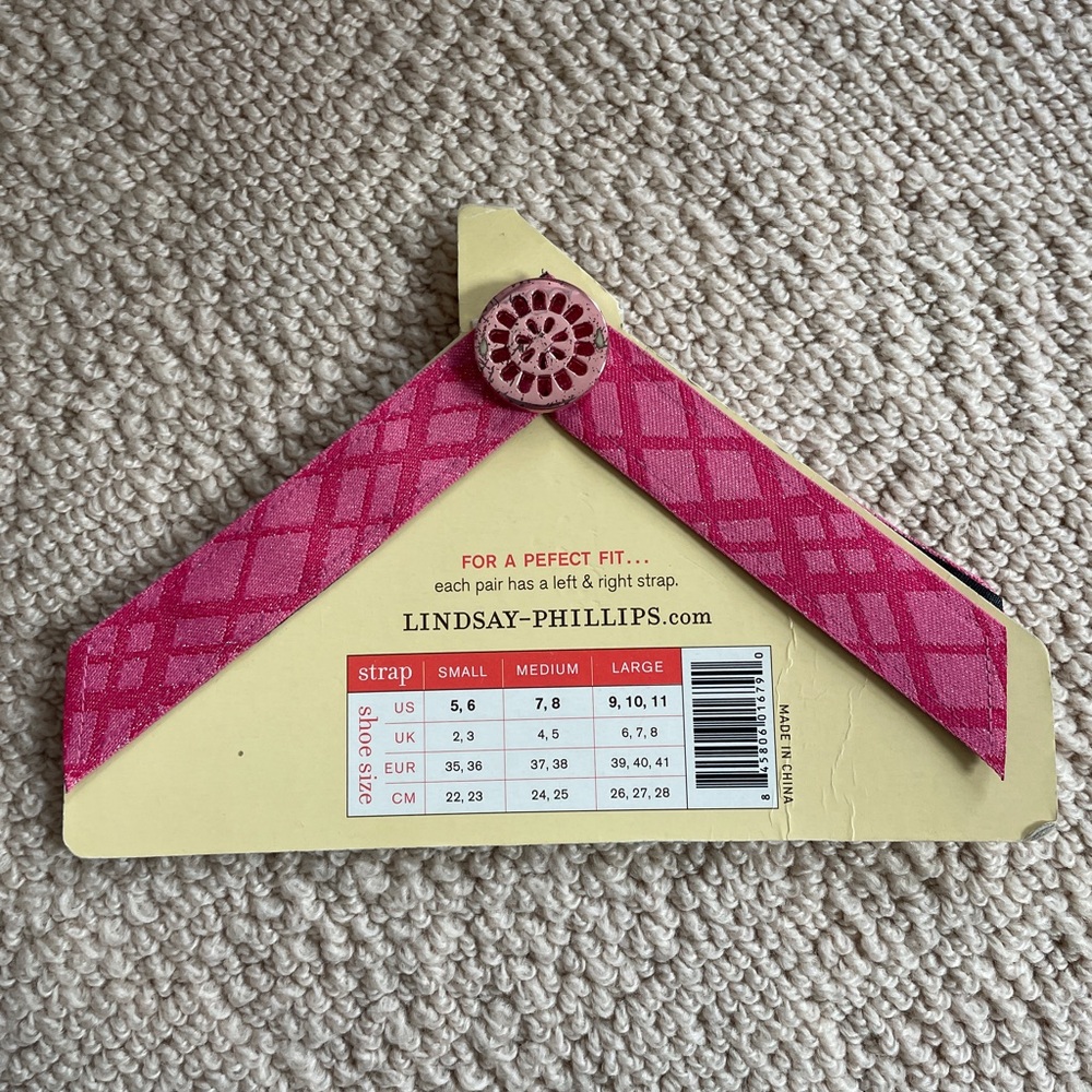 Lindsay Phillips Pink Strap with Button Accent for switchflops